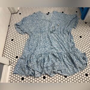 Coco + Carmen Light Blue Animal Print Dress size XXL